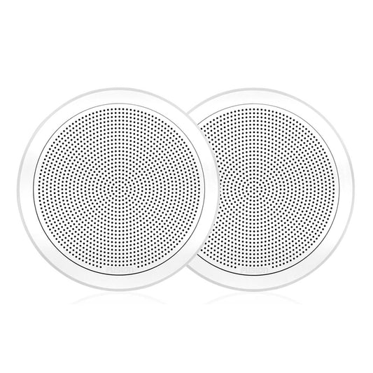 Fusion FM-F65RW FM Series 6.5" Flush Mount Round Marine Speakers - White Grill - 120W [010-02299-00]