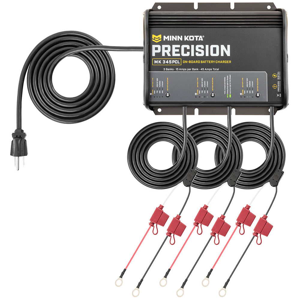 Minn Kota On-Board Precision Charger MK-345 PCL 3 Bank x 15 AMP LI Optimized Charger [1833452]