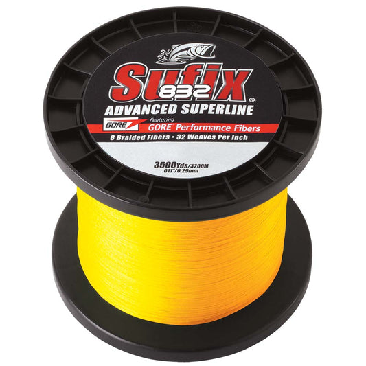 Sufix 832 Advanced Superline Braid - 20lb - Hi-Vis Yellow - 3500 yds [660-420Y]